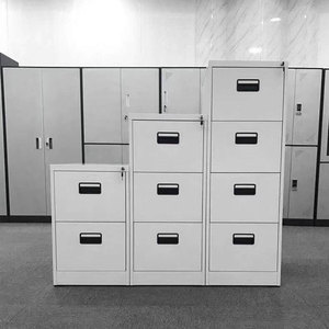 Meuble de classement métallique moderne à 2/3/4 tiroirs anti-basculement, finition thermolaquée, en acier, pour cuisine, école, salle de sport - Product Image 4