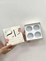 Boîte d'emballage de bougie en céramique de soja naturel de luxe avec logo personnalisé imprimé boîtes d'emballage de mini bougie en papier pour cadeaux