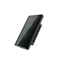 SIXWGH US Standard Interrupteur tactile intelligent à 2 touches RF433 Étanche Montage mural 2 lumières Contrôle indépendant Multi-contrôle activé 10A