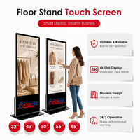 Écran publicitaire sur pied 32" 43" 50" 55" 65" 4K UHD avec panneau A+ pour centre d'exposition professionnel