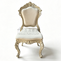 Chaise de salle à manger en plastique empilable dorée, nouveau design, pour hôtels, événements, mariages, avec tissu personnalisé