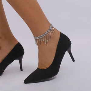 Bracelets <span class=keywords><strong>de</strong></span> cheville pour femmes haut <span class=keywords><strong>de</strong></span> gamme européens et américains Full Diamond Super Shiny Tassel Alloy Cross-Border Party Accessory Offre Spéciale Jewelry - Product Image 3