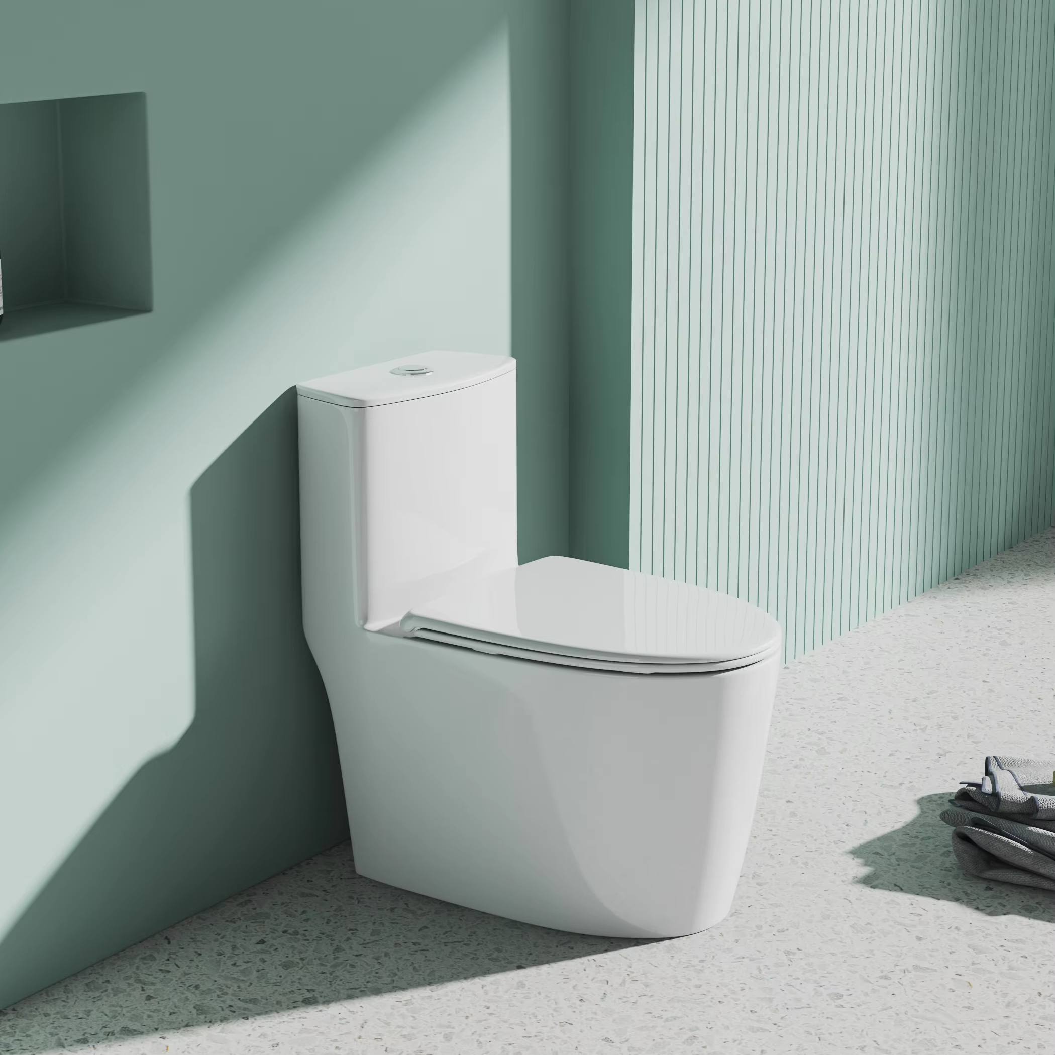 Factory Direct Sale Hot Sale White Cheap High Quality S-trap Siphonic One Piece Toilet for Construction Commode Toilet Suite