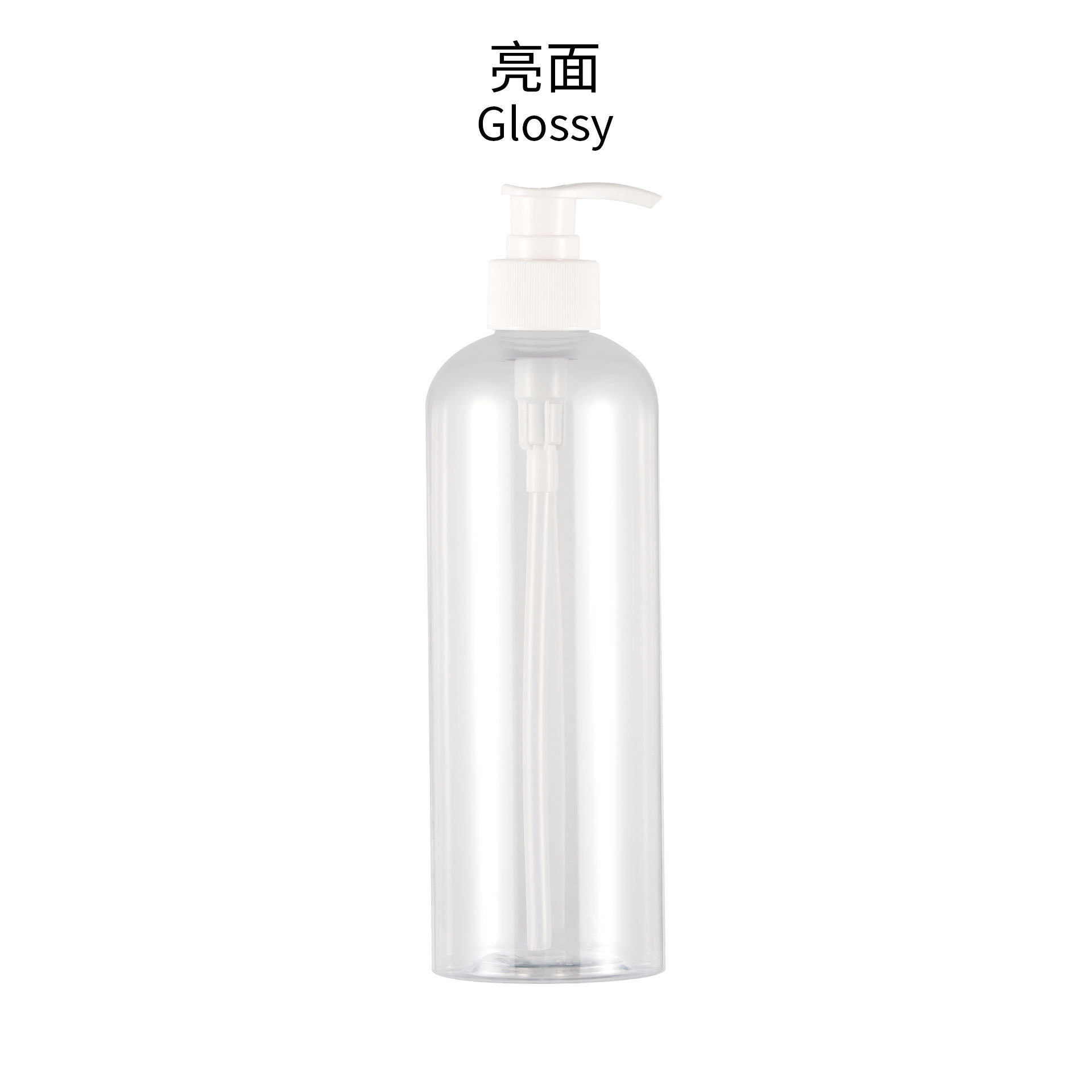 Flacon transparent OH pompe blanche