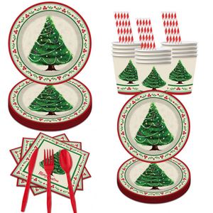Wholesale Christmas Disposable <b>Paper</b> Plates Set Christmas Elk Theme Tableware <b>Paper</b> Plate <b>Tablecloth</b> Napkin Xmas Supplies - Product Image 4