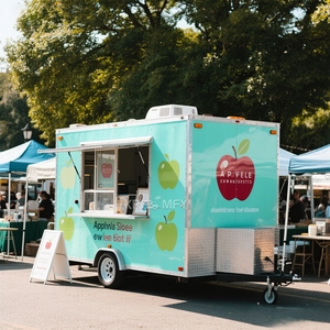 Camions de vente ambulante brillants 2025 au Royaume-Uni avec enseignes lumineuses LED, équipement de cuisine, remorque alimentaire mobile d'extérieur à vendre - Product Image 2