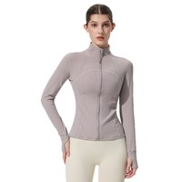 Chaqueta Deportiva Premium de Alta Gama para Yoga y Running para Mujer, Cuello Alto, Poliéster, Cintura Elástica, Secado Rápido, Edición 2026