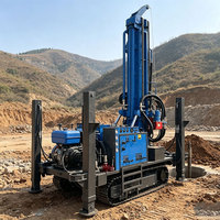 Machine de forage de puits profonds sur roues robuste, profondeur 300 m, système de forage mobile neuf