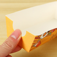 Prix de gros Récipient à emporter Emballage en papier kraft pour saucisses de hot-dog Hamburger Boîte en papier pour plateau de restauration rapide