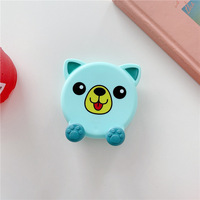 Support de téléphone en plastique avec motif d'animaux mignons, support de bureau réglable pour smartphones et tablettes