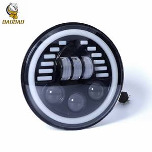 Feux LED ronds blancs et jaunes BAOBAO de 7 pouces, phares LED pour Jeep Wrangler, <span class=keywords><strong>Harley</strong></span> <span class=keywords><strong>Davidson</strong></span>, accessoires de voiture, pièces de <span class=keywords><strong>moto</strong></span> - Product Image 4