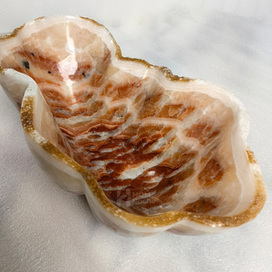 Đá tự nhiên trang trí nội thất Hình dạng vỏ đá cẩm thạch bát cho trái cây lưu trữ đồ trang sức - Product Image 3