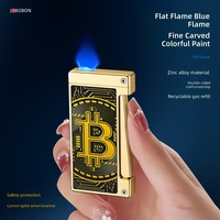 Briquet rétro à allumage latéral en alliage de haute qualité, coupe-vent, flamme réglable, design de luxe européen et américain, cadeau d'affaires