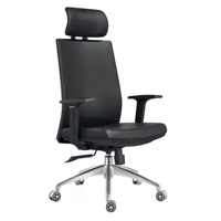 Fauteuil de bureau en cuir PU à dossier haut