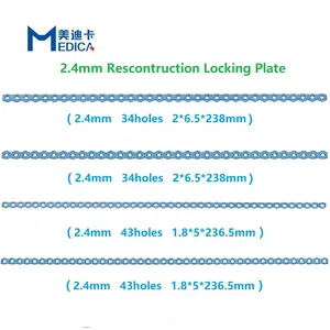 Veterinary Orthopedic Surgery Titanium Bone Implant 1.6 2.4 3.2 4.0 Mm Reconstruction Locking Plate