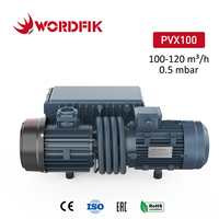 Pompa Vakum Rotary Vane Satu Tahap Bersegel Oli Tekanan Tinggi 0.5mbar Wordfik PVX100 380V 3000W untuk CNC OEM yang Dapat Disesuaikan
