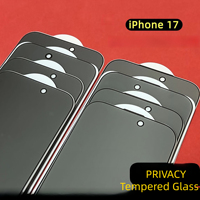 Protecteur d'écran en verre trempé de bord de silicone de confidentialité pour iPhone 11 15 16 17 14 13 caoutchouc anti-espion 2.5D et 3D radians 9H dureté