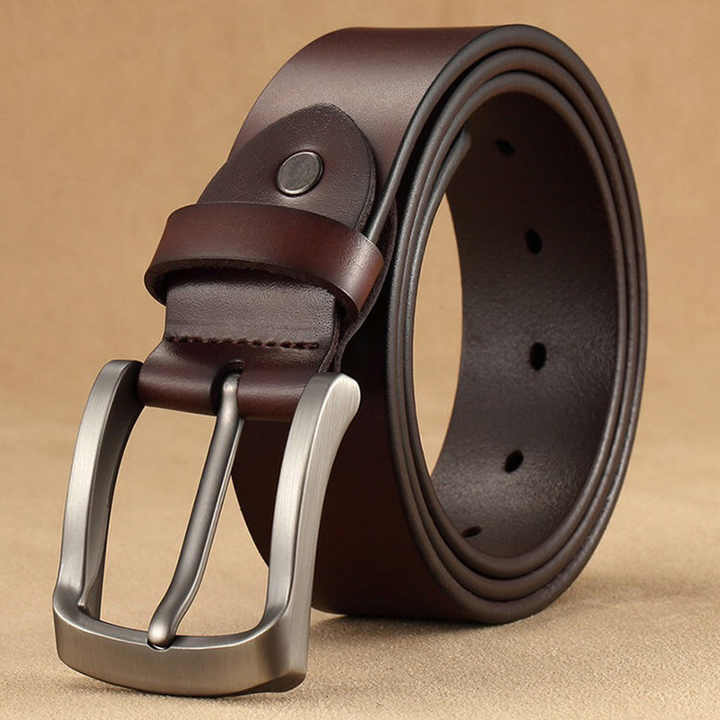 VANNANBA Men's Genuine Leather Belt - 1.5 Inch Width, Zinc Buckle, Casual & Dress Belt, Gift For Men - View #6