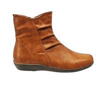 YLS633 dernières conceptions produits chaussures Style britannique femmes fermeture éclair robe botte chaussures de mode en cuir PU femmes bottines