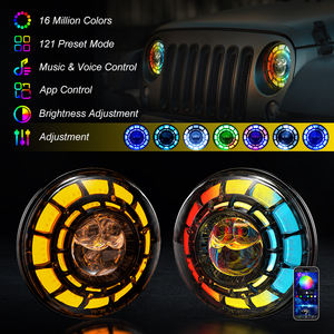 LOYO 7 pulgadas 60 W/pcs RGB LED faros H6024 faro con DRL señal de giro haz Alto y Bajo para Jeep Wrangler JK JKU TJ LJ CJ - Product Image 3
