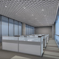 Système de plafond en grille d'aluminium, panneaux de plafond métalliques à cellules ouvertes pour les centres commerciaux, les bureaux, la conception d'intérieur commercial