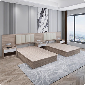 Modern Factory Wholesale Hotel Bedroom Furniture Set Customized Sizes Upholstered Wooden Panel School Guest Room Durable - Product Image 3