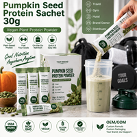 Protéine de graines de citrouille en sachet individuel 30g – Poudre protéinée végétale végane pour la gym, l'hôtel, les voyages – Pour propriétaires de marques et distributeurs
