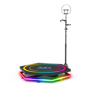 360 Degree Photo Booth Turntable With Led Lights For Indoor Outdoor Use Metal Floor Standing Rotating Platform App Control - Product Image 5