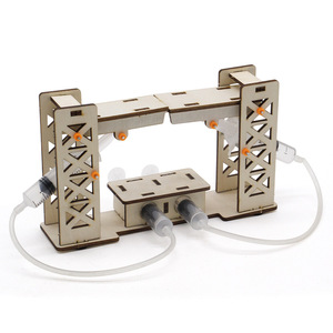 Kit de puente hidráulico de madera con control manual, juguete educativo STEM para niños de 7 a 9 años, modelo de forma geométrica - Product Image 4