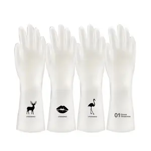 Guantes domésticos de látex blancos y Goma, guantes de cocina de látex listos para enviar, guantes de látex domésticos baratos