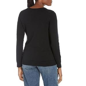 Custom Thick Warm Mohair Knitted <b>Ladies</b> <b>Cardigan</b> Solid Black <b>Long</b> Sleeve Slim Fit Pullover V-Neck Casual Women's Sweater - Product Image 3