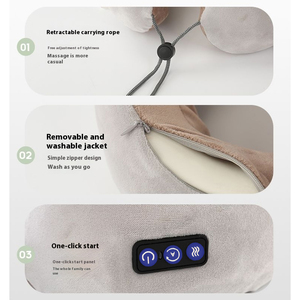 Popolare cuscino per massaggi di piccole dimensioni marrone rosa grigio 10 minuti <span class=keywords><strong>Timer</strong></span> due teste massaggianti Smart collo massaggiatore - Product Image 2