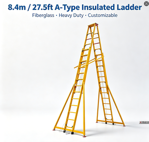Escalera Telescópica A-Frame Aislada <span class=keywords><strong>de</strong></span> FRP <span class=keywords><strong>de</strong></span> 39.4 pies, Escalera <span class=keywords><strong>de</strong></span> Fibra <span class=keywords><strong>de</strong></span> Vidrio Segura para Alta Tensión para Electricistas y Redes Eléctricas, Personalizable - Product Image 3