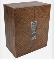 Boîte cadeau en bois plaqué or avec filigrane élégant personnalisé, boîte de présentation de luxe à double porte pour vin, whisky, brandy