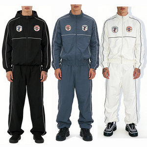 Sporty Flare <strong>Pants</strong> Matching Zip up Jacket Nylon Casual <strong>Tracky</strong> Outdoor Training Ukstreetwear Ultralight Men Soccer Tracksuit - Product Image 1