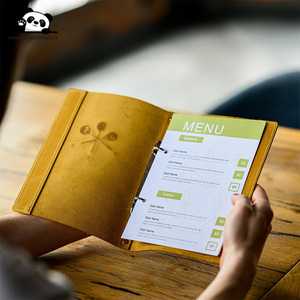 Carpeta de Cuero PU Personalizada con Logotipo en Relieve, Páginas Interiores Fáciles de Reemplazar, Formato A4, <span class=keywords><strong>para</strong></span> Menús - Product Image 3