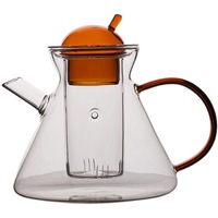 Théière en verre borosilicate de haute qualité, couleur personnalisée, style nordique, tasse transparente simple, fabricants en gros, service à thé