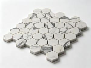 Carrelage hexagonal en marbre blanc Calacatta, finition mate, imperméable, pour sol de salle de bain - Product Image 4