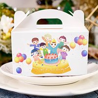 Boîte cadeau de pain Portable de haute qualité Tiramisu boîte d'emballage de gâteau au fromage boîte à gâteau en papier Mousse avec poignée