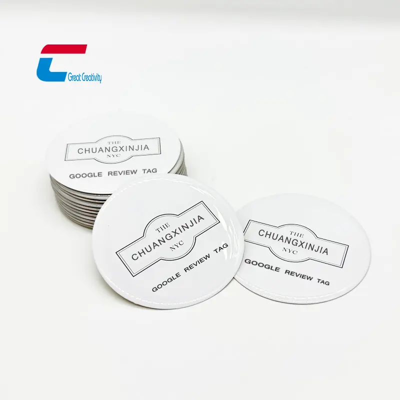 Fabrik OEM Hard PVC Soft PVC wasserdicht Epoxy NFC Aufkleber RFID Label Social Media Sharing Epoxy NFC Tags