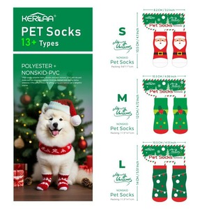 Christmas-themed pet socks for dogs with non-slip <b>PVC</b> <b>glue</b> dots, elastic band, and indoor base, featuring a festive style - Product Image 4