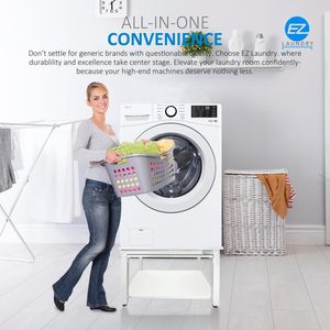 Estante Extensible para Lavadora <span class=keywords><strong>y</strong></span> Secadora, de Acero Negro, Ajuste Universal con Soporte para Marcas Principales, para Aliviar el Dolor de Espalda, Estante de Pedestal - Product Image 2