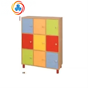 Muebles Escolares Modernos de Tamaño Pequeño, Armario con Casilleros de Plástico o Madera en Varios Colores para Jardín de Niños, Ensamblado con Tipo de Cerradura Opcional - Product Image 1