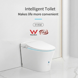 Télécommande de toilette intelligente certifiée Watermark avec indicateur intelligent, capteur de pied, ouverture automatique du couvercle, montage au sol YC318GE Fo - Product Image 1