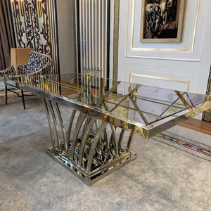 <span class=keywords><strong>Table</strong></span> <span class=keywords><strong>basse</strong></span> rectangulaire moderne en acier inoxydable chromé argenté avec miroir en <span class=keywords><strong>verre</strong></span> Mobilier de maison pour mariage - Product Image 5