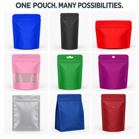 Pochette de support en mylar de couleur unie en gros sac intérieur en feuille d'aluminium avec fermeture à glissière refermable avec sac d'emballage en plastique anti-odeur