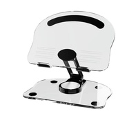 Support de tablette en acrylique avec plateau rotatif pliable et support de tablette pliable multifonctionnel portable