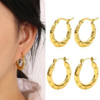 Boucles d'oreilles professionnelles de bureau en acier inoxydable plaqué or 18 carats, bijoux géométriques irréguliers haut de gamme pour femmes