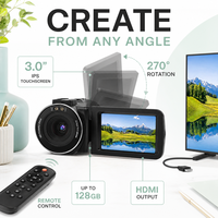 Mini HD Kamera 2.7K 36MP Dijital Zoom CMOS Sensör WiFi Gece Görüşlü MicroSD 3.0" Ekranlı Profesyonel Dijital Kamera