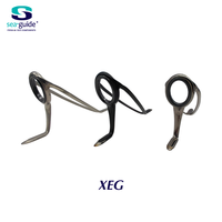 Seaguide Guide de pêche Anneau ovale Cadre en acier inoxydable Double pied Canne à jigging, spinning et casting Pêche en mer et en bateau 1 pièce